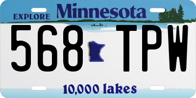 MN license plate 568TPW