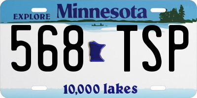 MN license plate 568TSP