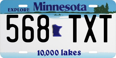 MN license plate 568TXT
