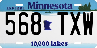 MN license plate 568TXW