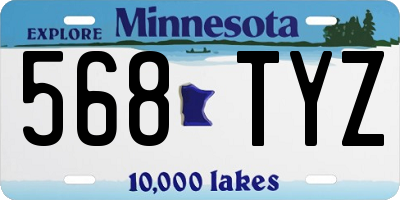 MN license plate 568TYZ