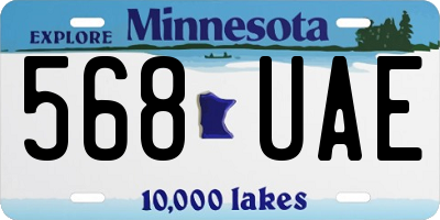 MN license plate 568UAE