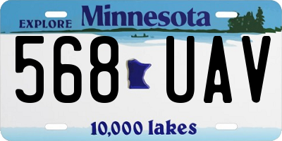 MN license plate 568UAV