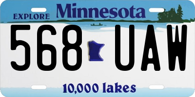 MN license plate 568UAW