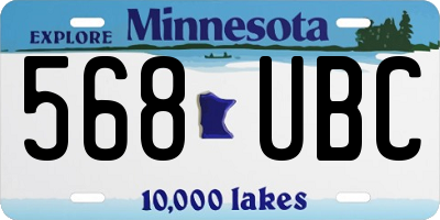 MN license plate 568UBC