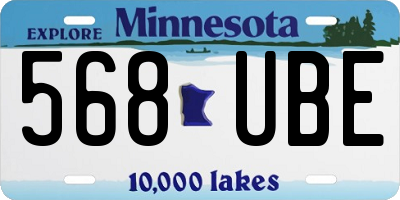 MN license plate 568UBE