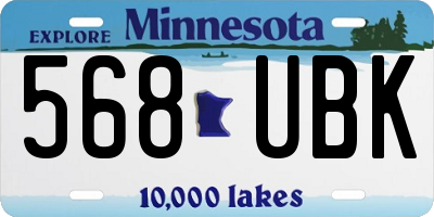 MN license plate 568UBK