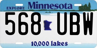 MN license plate 568UBW