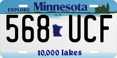 MN license plate 568UCF