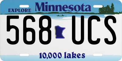 MN license plate 568UCS