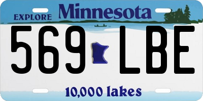 MN license plate 569LBE