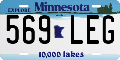 MN license plate 569LEG
