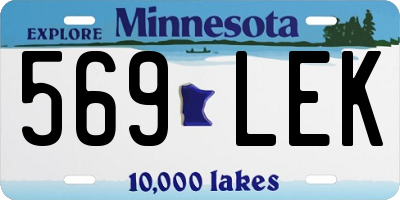 MN license plate 569LEK