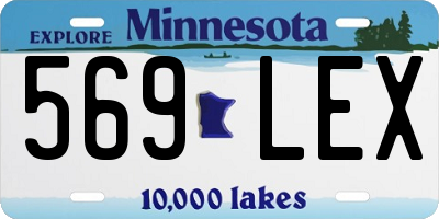 MN license plate 569LEX