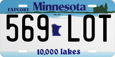 MN license plate 569LOT