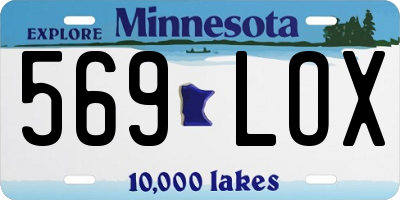 MN license plate 569LOX