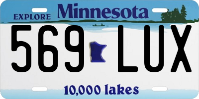 MN license plate 569LUX