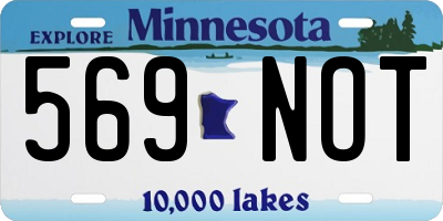 MN license plate 569NOT