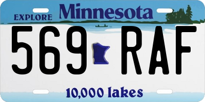 MN license plate 569RAF