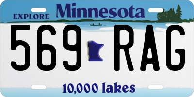 MN license plate 569RAG