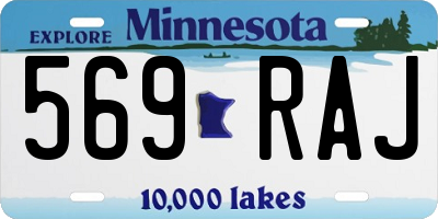 MN license plate 569RAJ