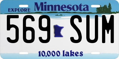 MN license plate 569SUM