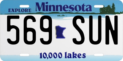 MN license plate 569SUN