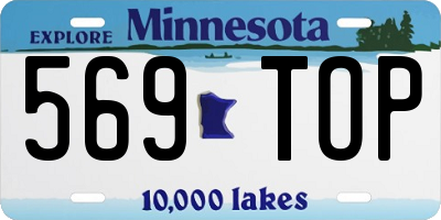 MN license plate 569TOP