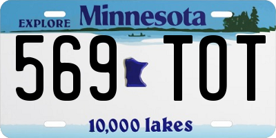 MN license plate 569TOT