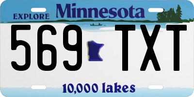 MN license plate 569TXT