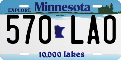 MN license plate 570LAO