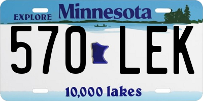 MN license plate 570LEK