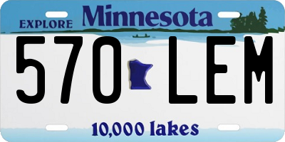 MN license plate 570LEM