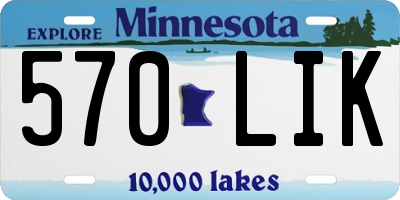 MN license plate 570LIK