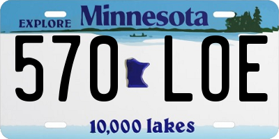 MN license plate 570LOE
