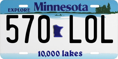 MN license plate 570LOL