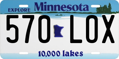 MN license plate 570LOX