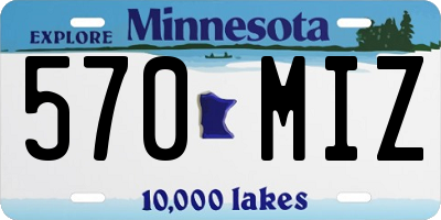 MN license plate 570MIZ