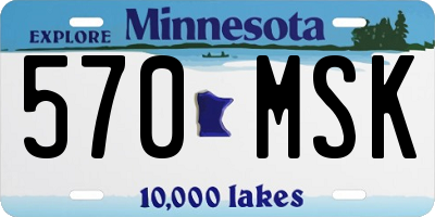 MN license plate 570MSK