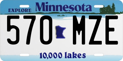 MN license plate 570MZE