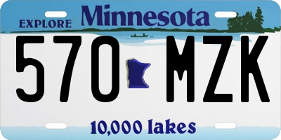 MN license plate 570MZK