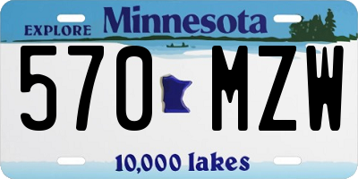MN license plate 570MZW