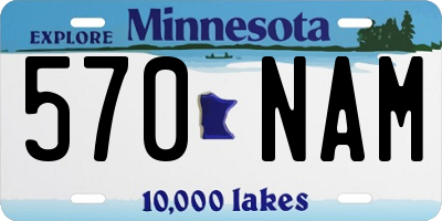 MN license plate 570NAM