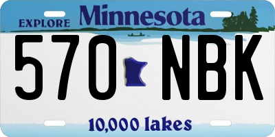 MN license plate 570NBK