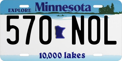 MN license plate 570NOL