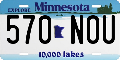 MN license plate 570NOU
