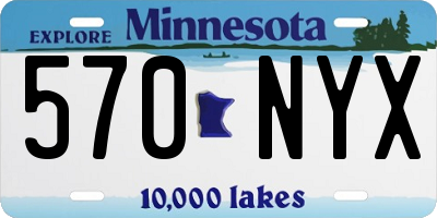 MN license plate 570NYX