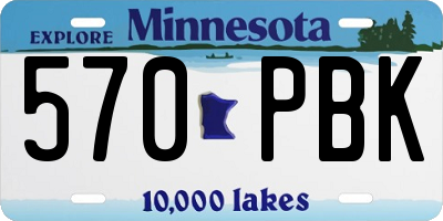 MN license plate 570PBK