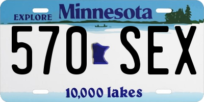 MN license plate 570SEX