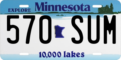 MN license plate 570SUM